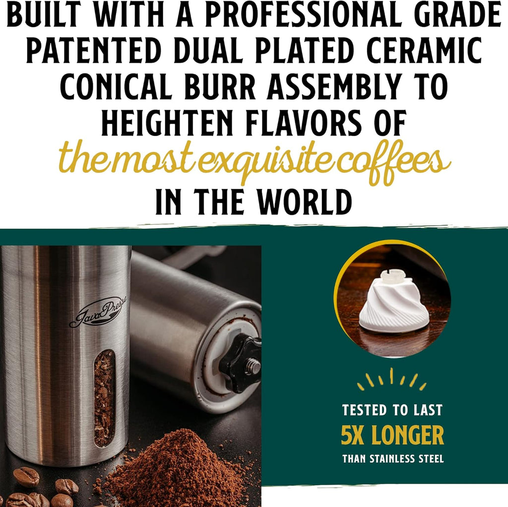 Manual Stainless Steel Coffee Grinder with Adjustable Settings Q84374