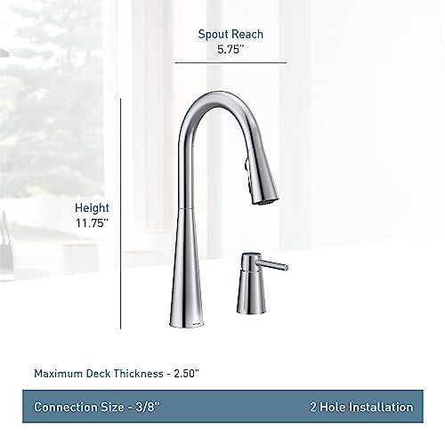 One-Handle High Arc Kitchen Faucet with In-Deck Handle, Matte Black W976