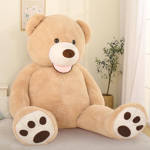 Giant Teddy Bear 5 Feet Stuffed Animal, Brown Plush for Girlfriend Boyfriend W6413