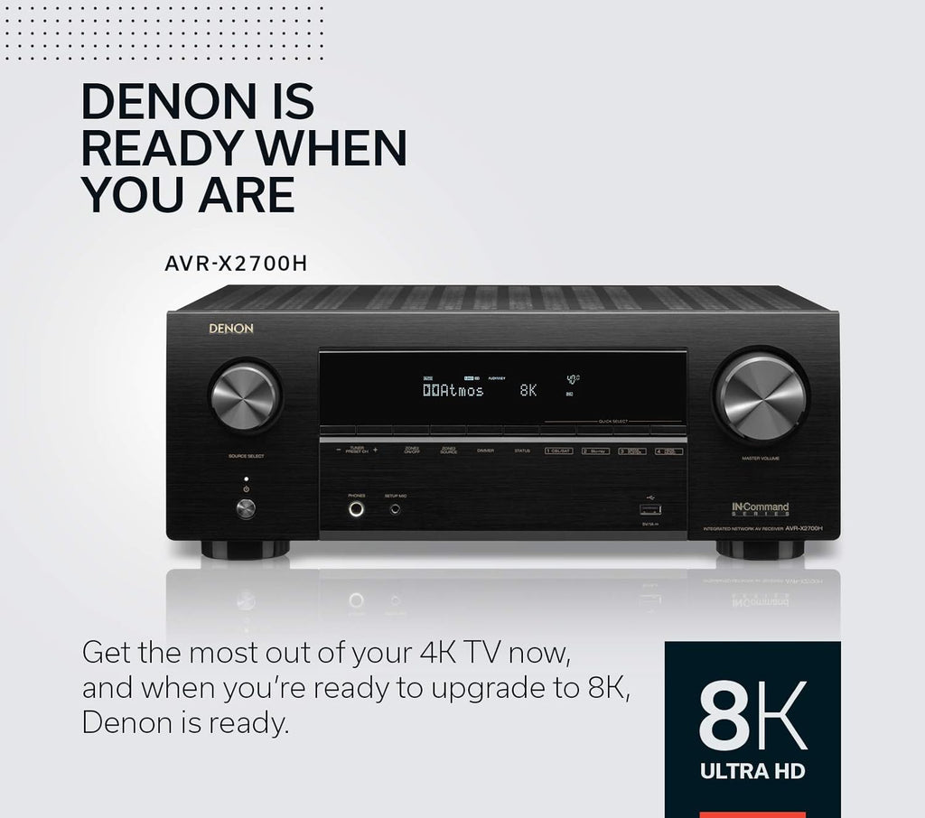 8K Ultra HD 7.2 Channel AV Receiver for Gaming and Music Streaming J9199