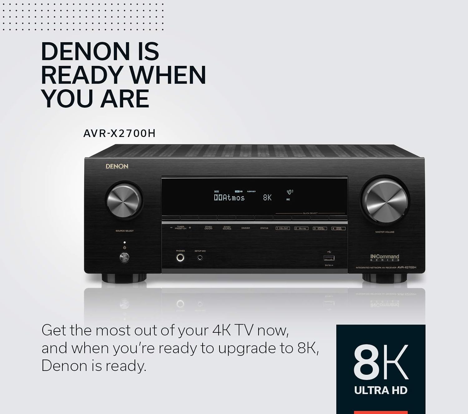 8K Ultra HD 7.2 Channel AV Receiver for Gaming and Music Streaming J9199