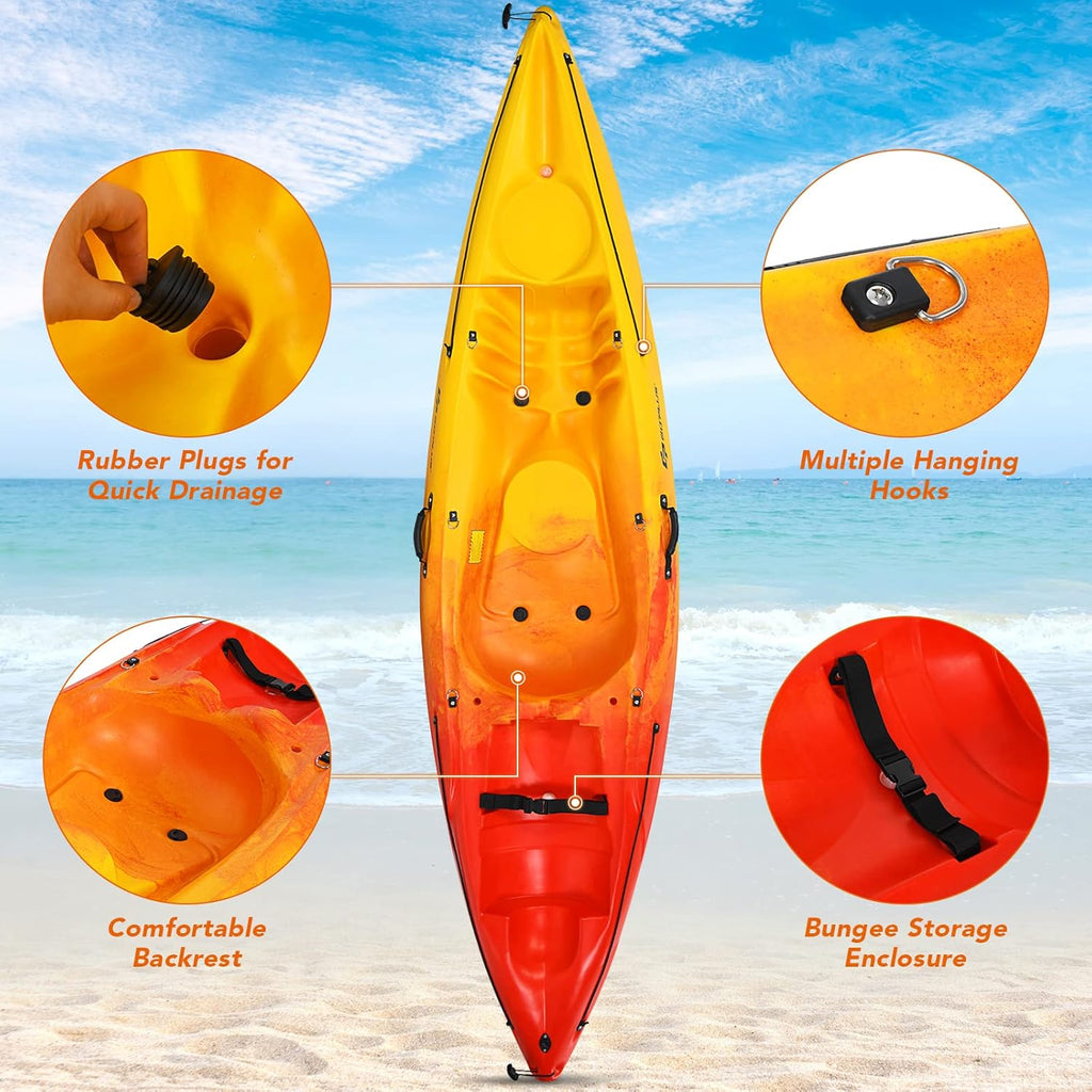 Sit-On-Top Fishing Kayak with Aluminum Paddle and Storage I6784