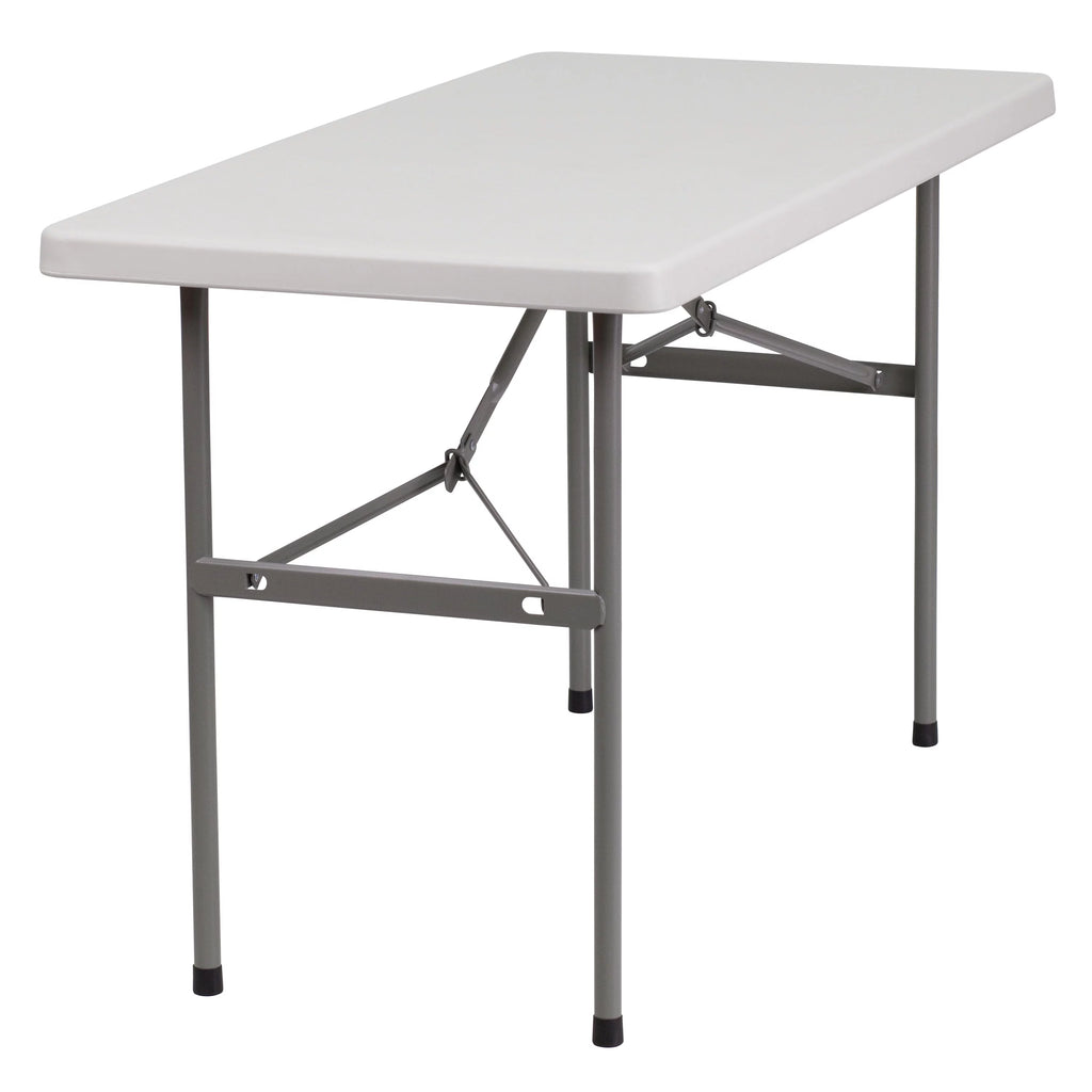 Plastic Folding Table 4-Foot Granite White F359171
