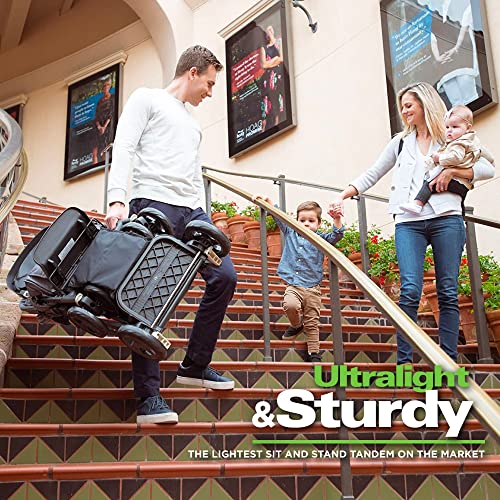 Sit and Stand Double Stroller with Rear Bench and Standing Platform L494