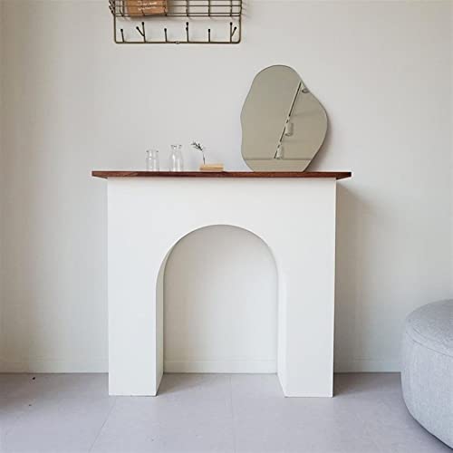 Modern Electric Fireplace Stove Mantel with Walnut Top L14807