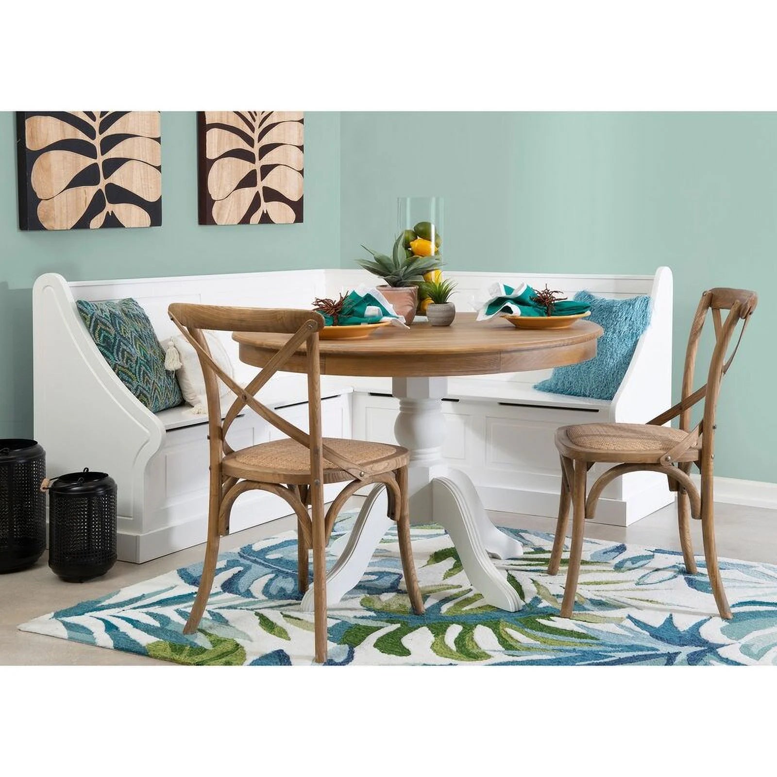 White Corner Breakfast Nook Y90807