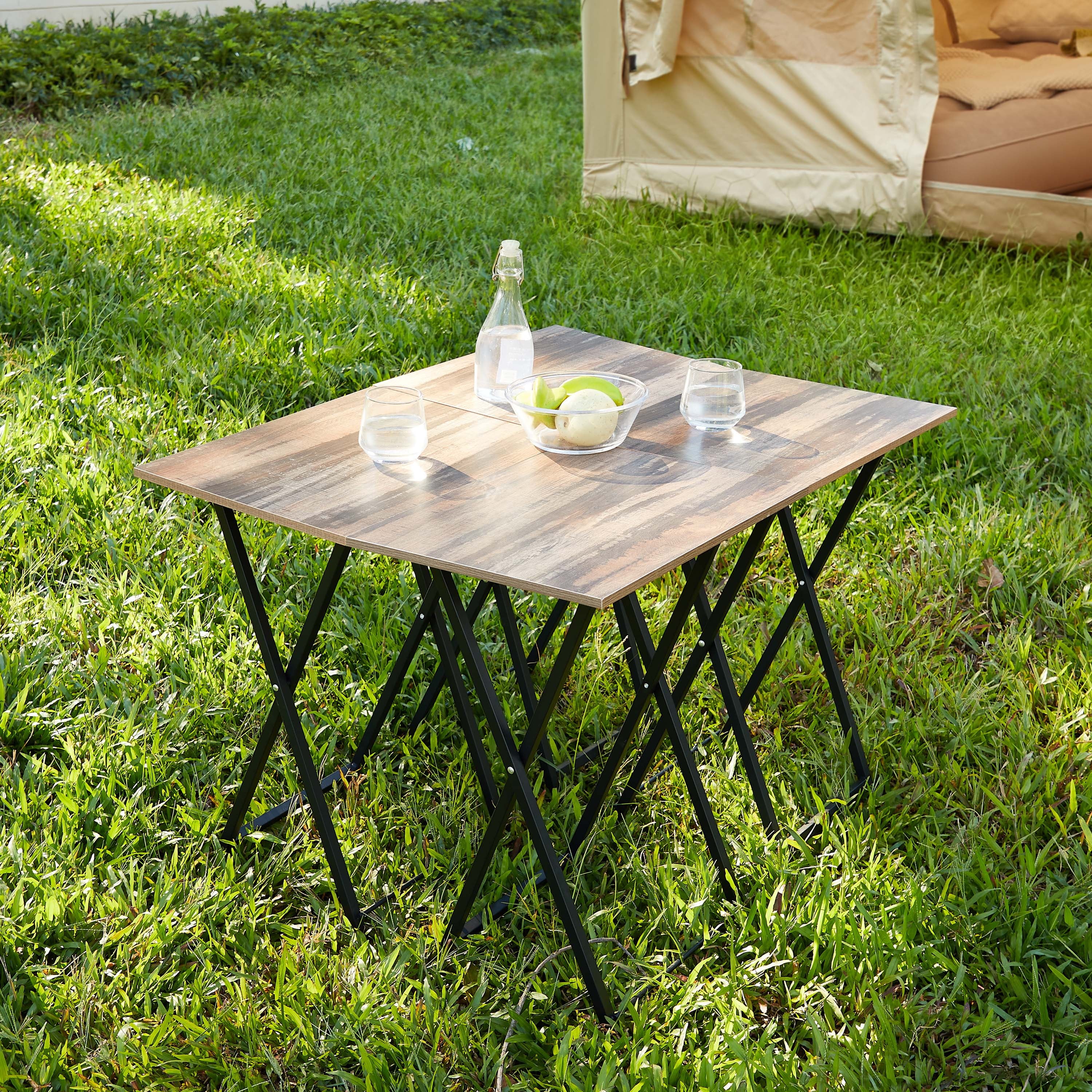 CoSoTower TV Trays for Eating Set of 4 with Stand,Folding Tv/Snack Tray Table Set,Folding TV Dinner Tables for Small Space
