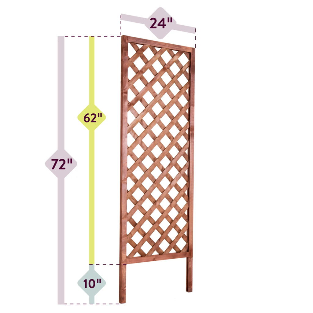 Diamond Lattice Trellis 72 in. Walnut-Tone G214494