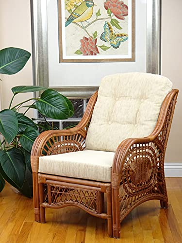 Natural Rattan Wicker Armchair with Cushion U12008