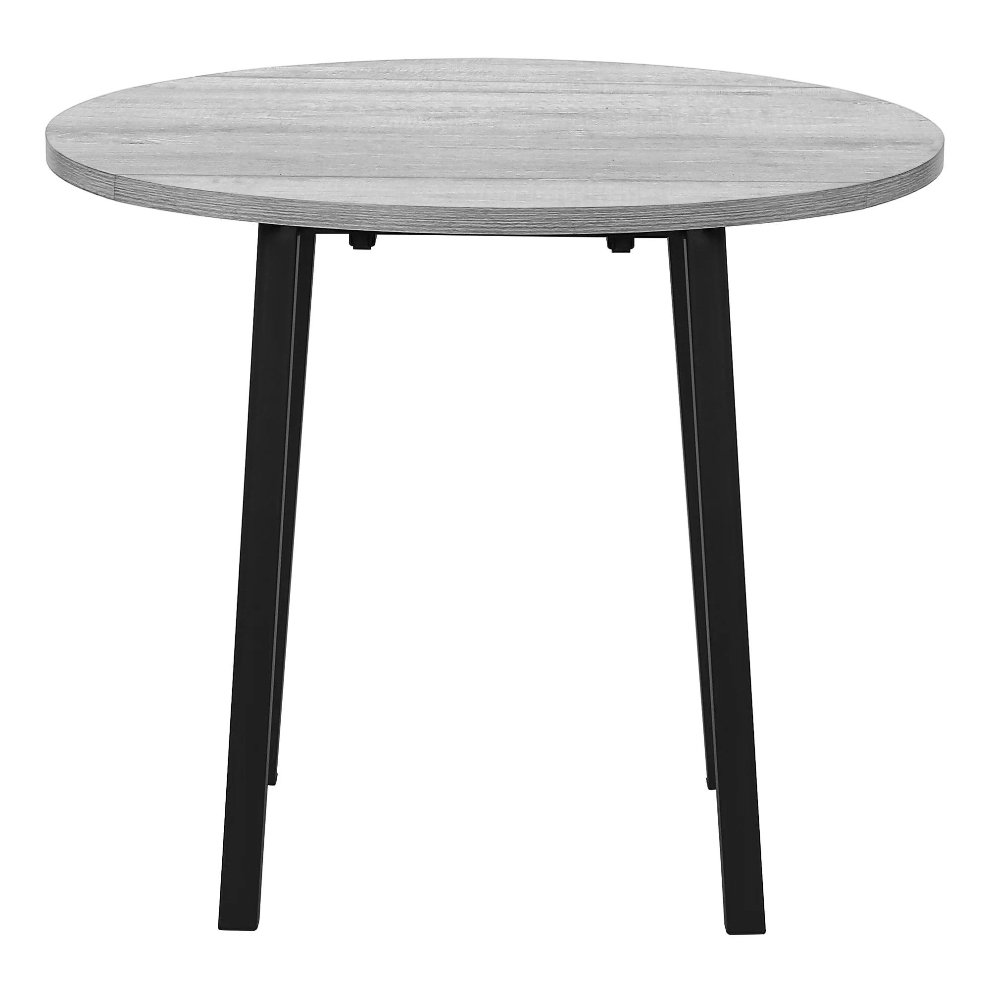 Gray Dining Table Set 3pcs Small Drop Leaf Kitchen Black Metal N9589