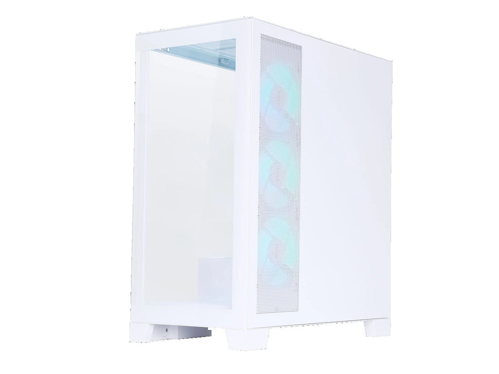 White Dual USB3.0 and Type C Tempered Glass ATX Mid Tower Gaming Computer Case with 4 x 120mm ARGB Fans J9160