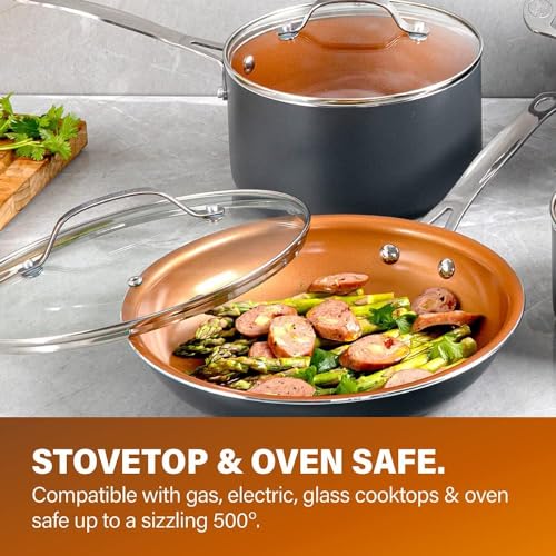 Ceramic Pots and Pans Set Non Stick, Kitchen Cookware X1843