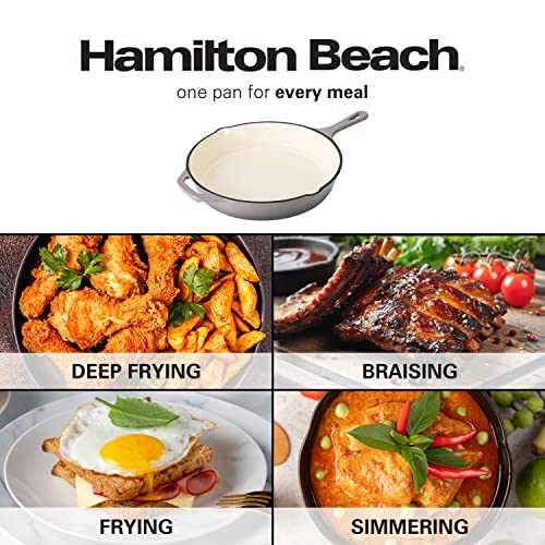 Enameled Cast Iron Fry Pan 10-Inch, Skillet for Stove Top and Oven H5279