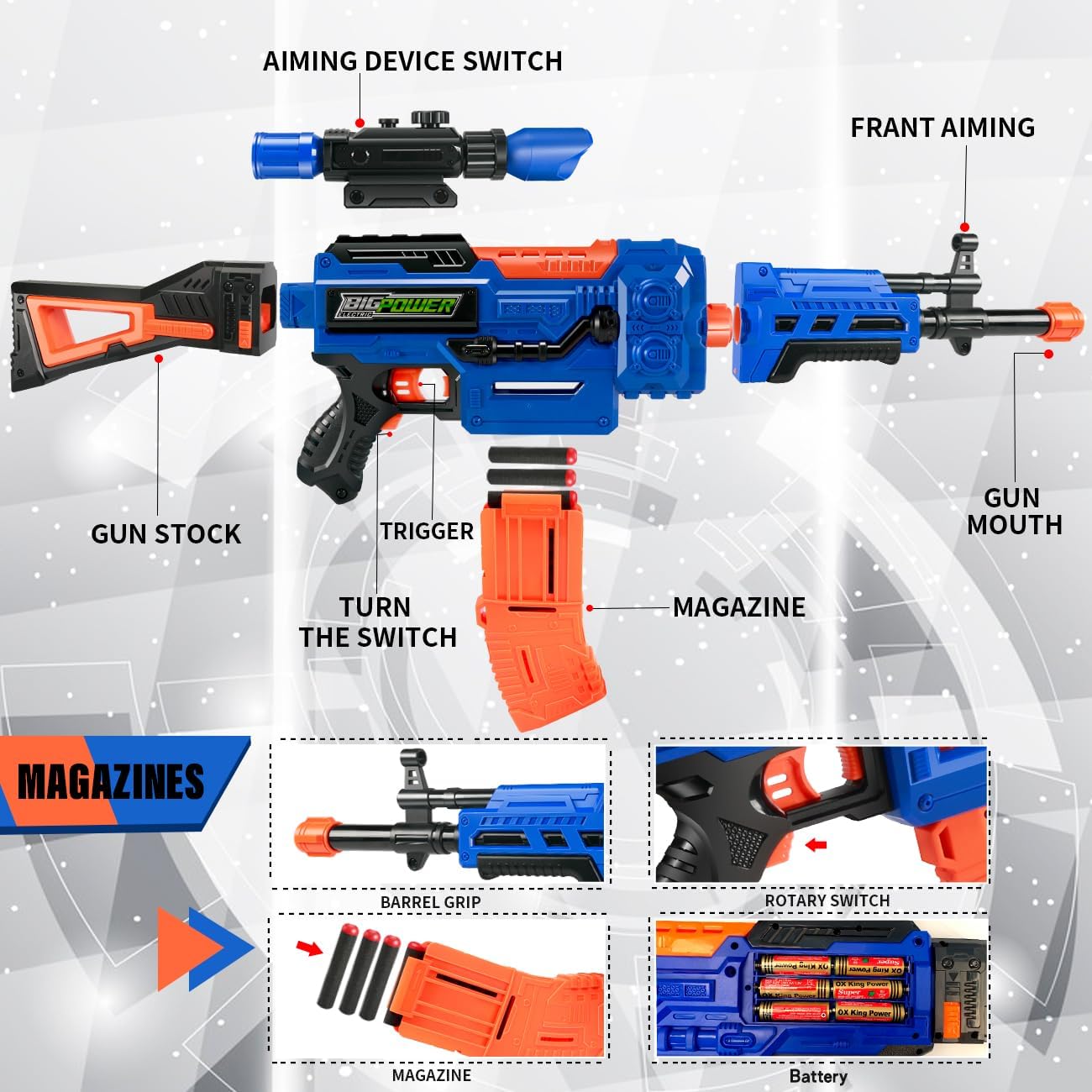 Electric Kids Toy Sniper Rifle with Scope and Tactical Vest Kit F320777