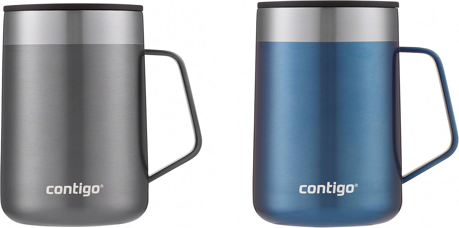 Stainless Steel Travel Mugs with Splash-Proof Lids H6405