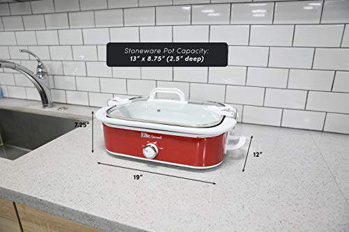 3.5Qt Casserole Slow Cooker with Locking Lid and Adjustable Temperature Q97249
