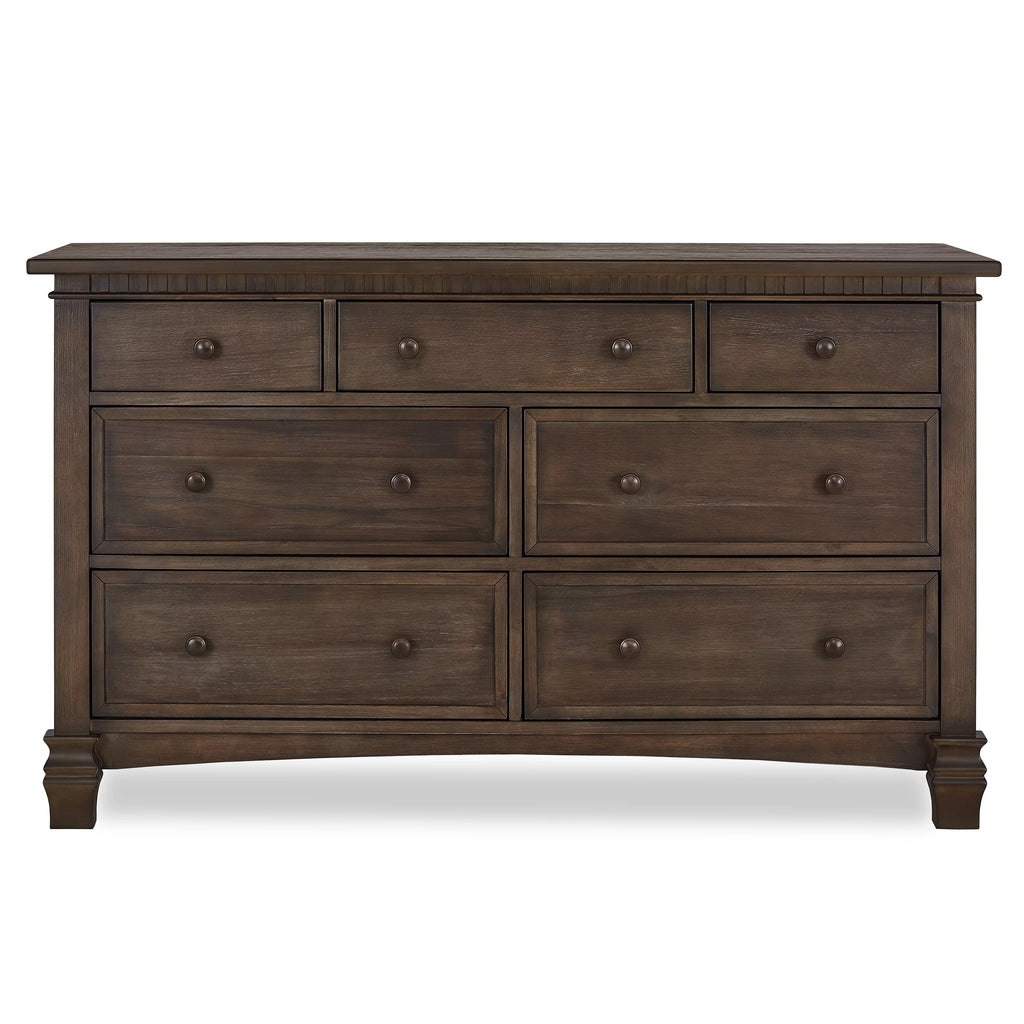 Antique Brown Double Dresser, 7 Drawers E338