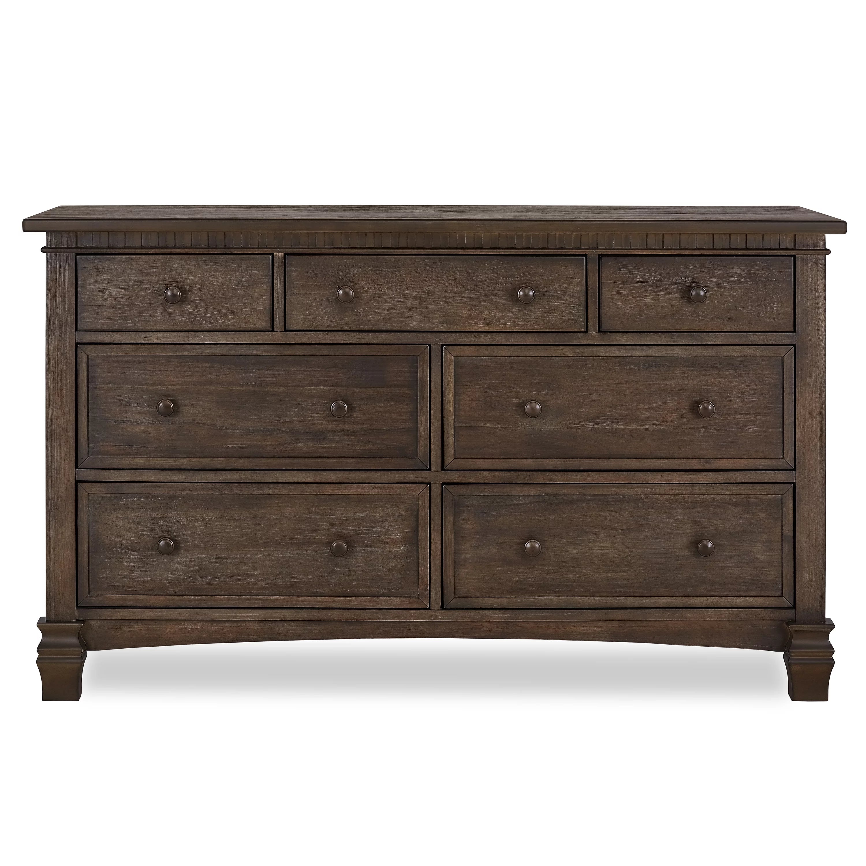 Antique Brown Double Dresser, 7 Drawers E338