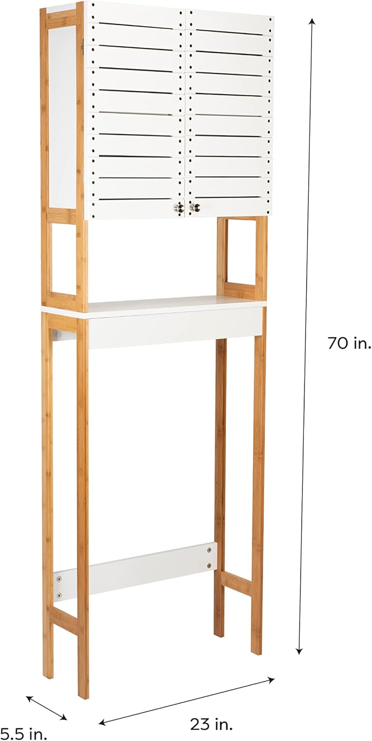 Bamboo 3 Shelf Over The Toilet Bathroom Cabinet O12891