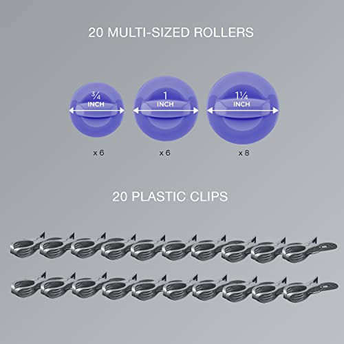 Ceramic Flocked Hot Roller Set with Cord Reel and 20 Hair Rollers Z9098