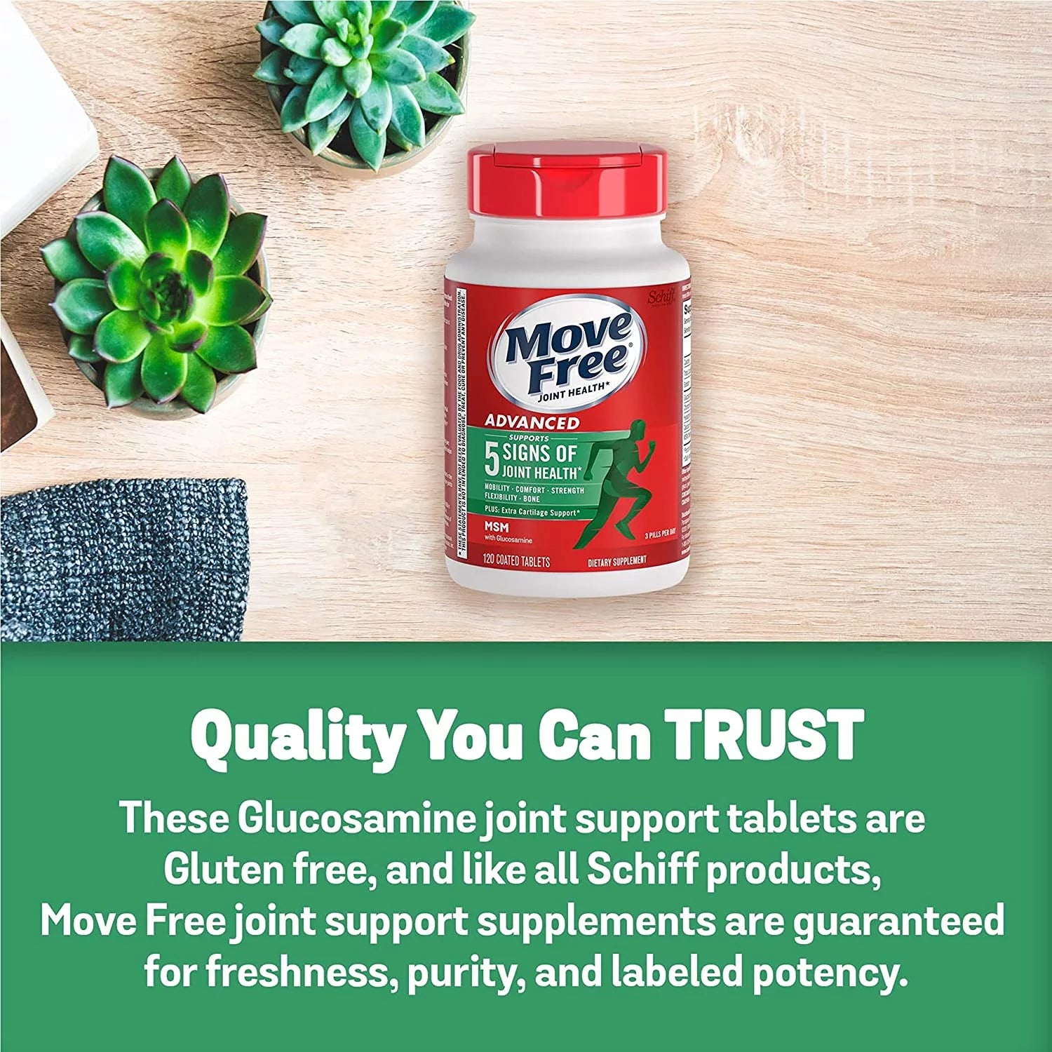 Glucosamine Chondroitin MSM Joint Support Supplement, Coated Tablets, 120 Count N10561