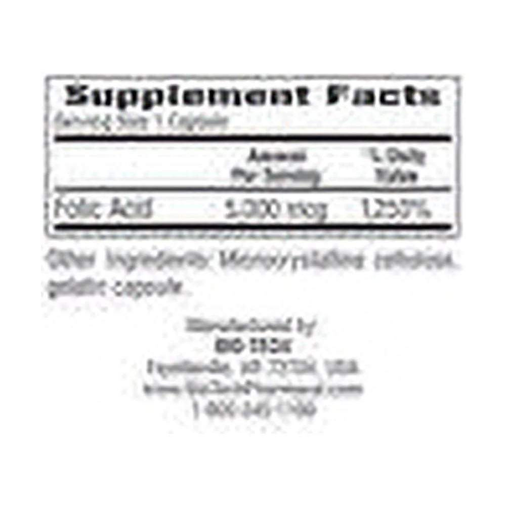 Folic Acid 5mg Supplement, 100 Count V77237