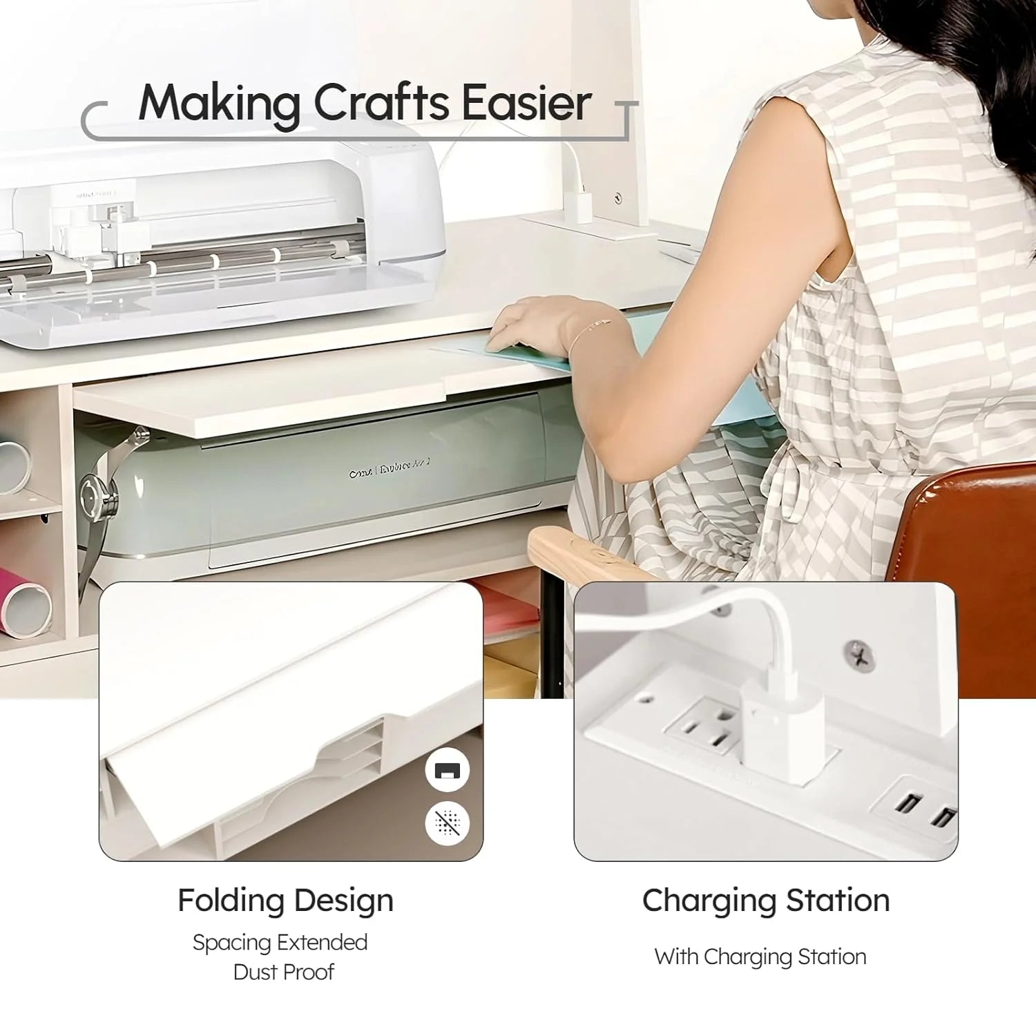 Craft Storage Cabinet with Pegboard and Vinyl Roll Holders Q83763