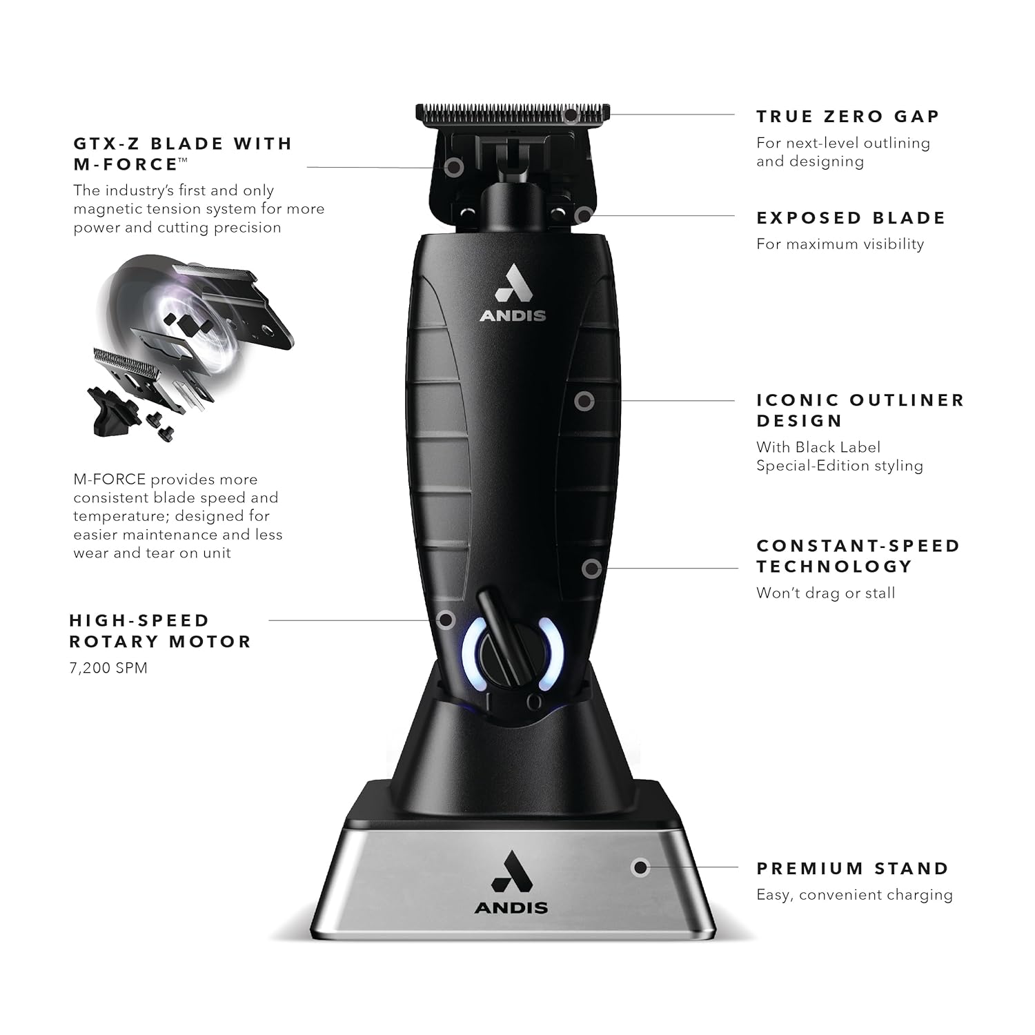 Professional Lithium-Ion Cordless Beard & Hair Trimmer with Charging Stand L58273