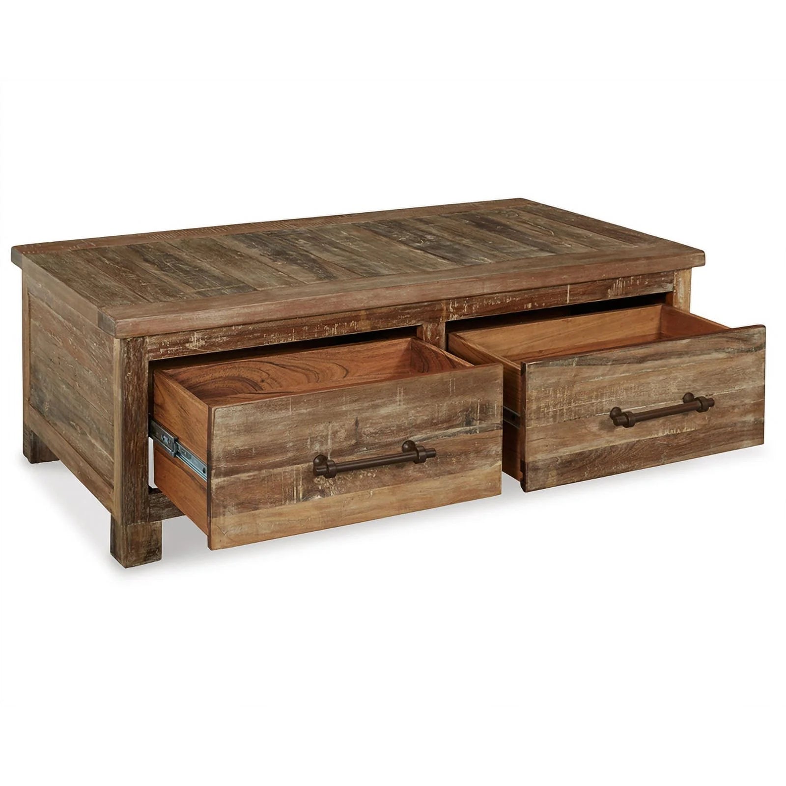 Wood Coffee Table with Storage in Dark Brown F2796