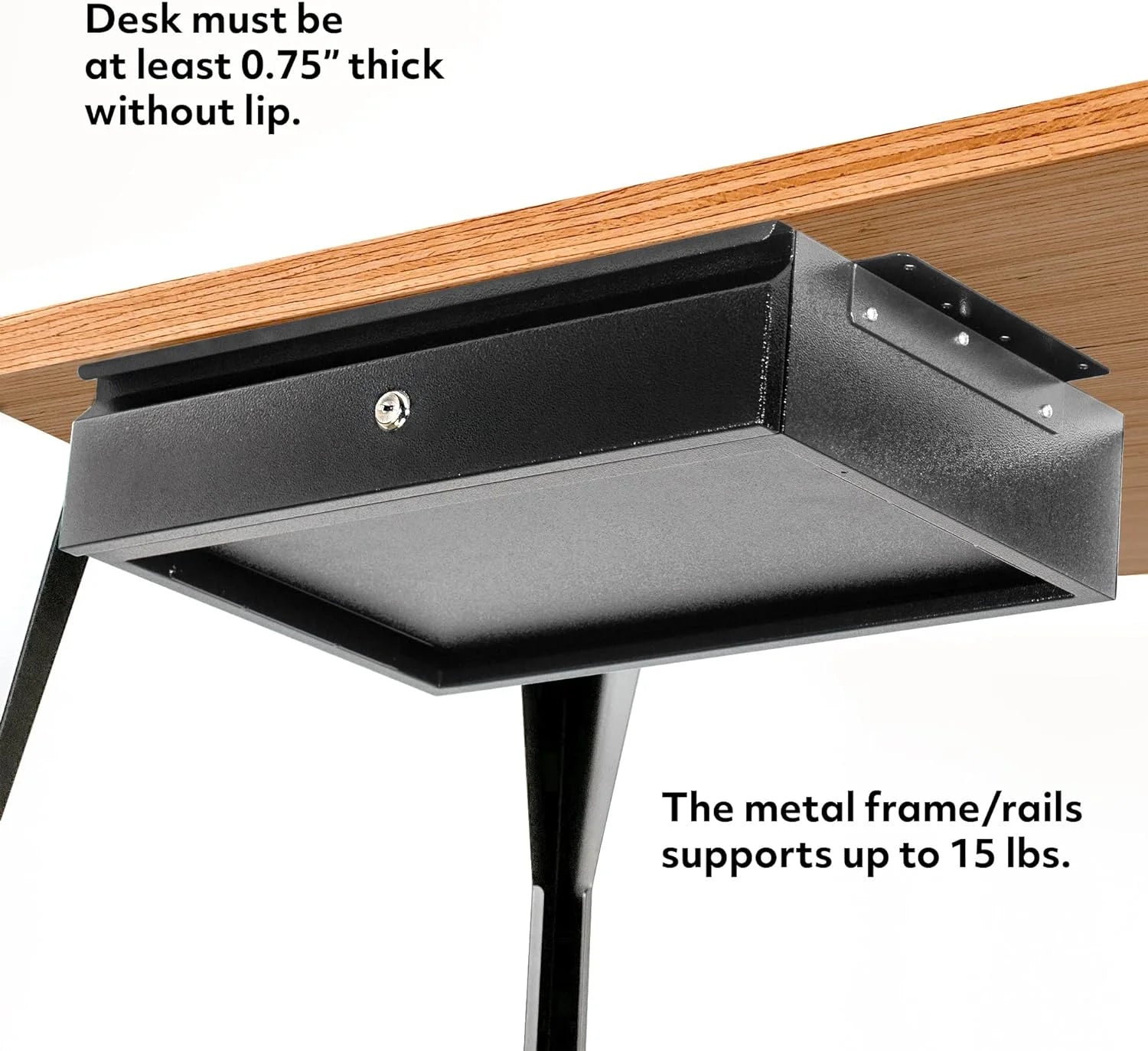 Under Desk Drawer with Lock and Keys, Heavy Duty Attachable Storage I72922