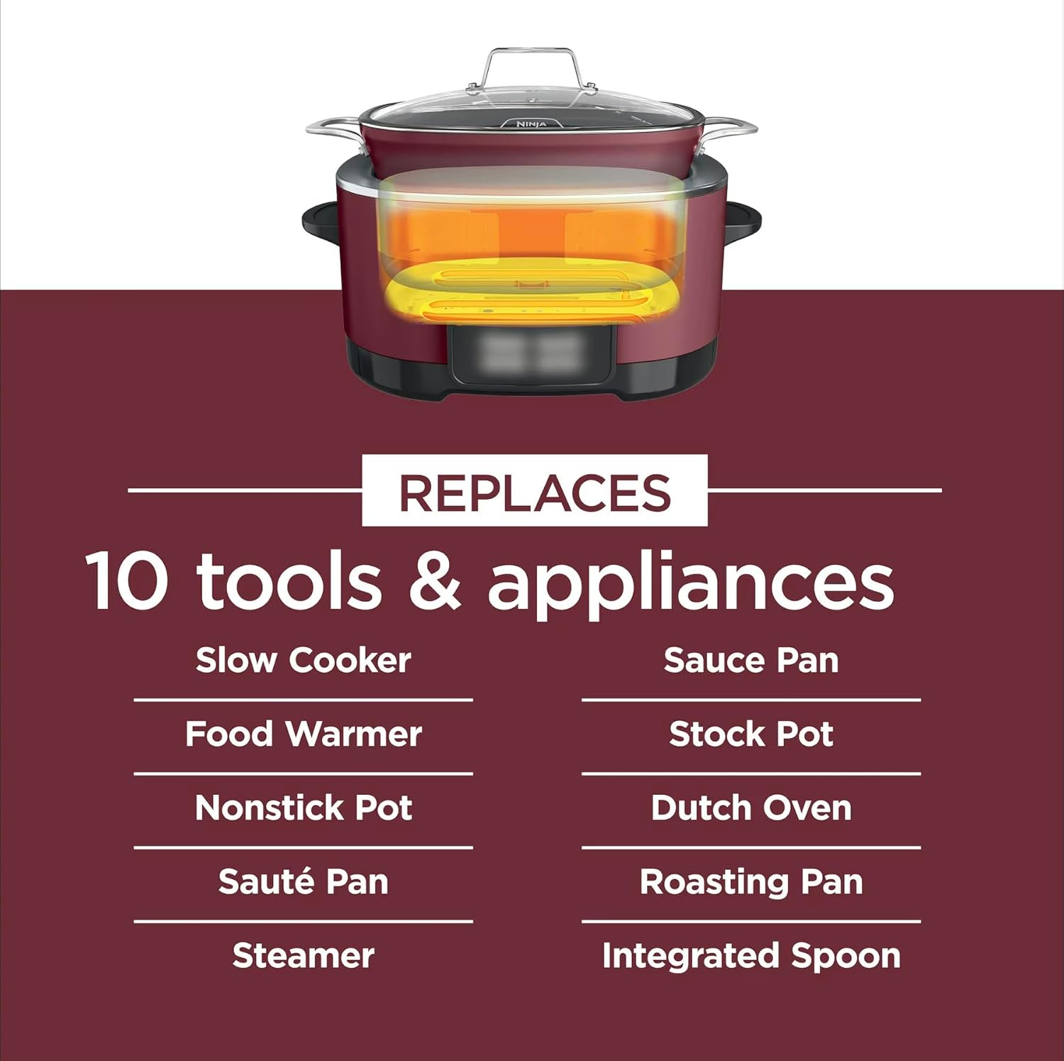 8.5qt Multi-Cooker, Cherry Red C9702