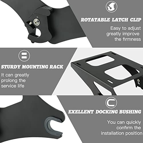 Detachable Two Up Tour Pack Luggage Rack for Harley Touring 2014-2021, Black G4097