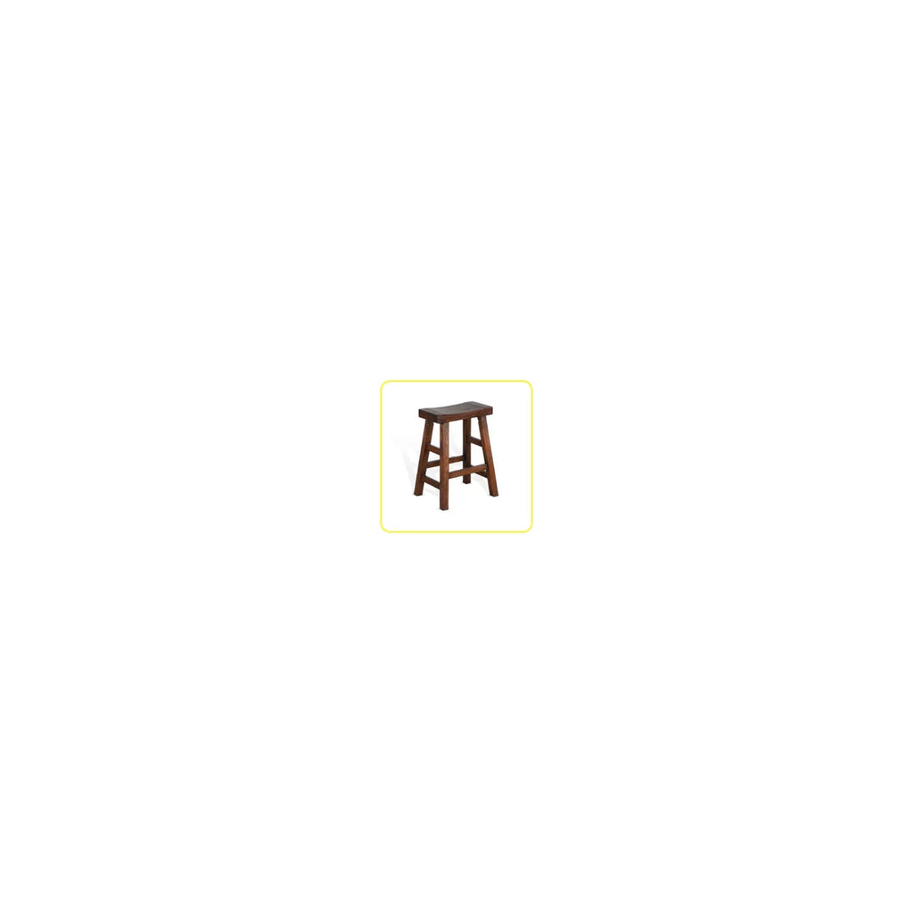 Saddle Seat Transitional Wood Stool, 24 Inch J791006