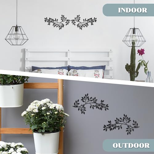 Metal Tree Leaf Wall Decor Vine Olive Branch Wall Art Wrought Iron Sculptures I94712