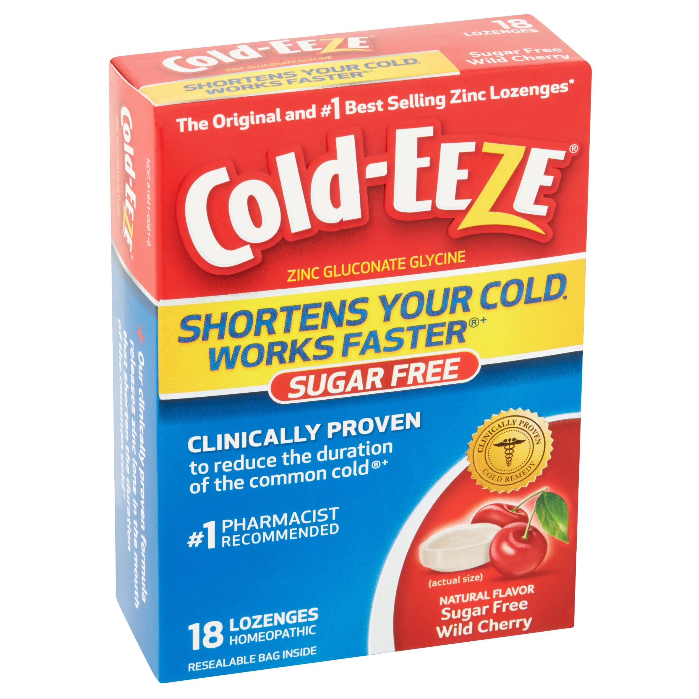 Sugar-Free Wild Cherry Flavor Lozenges, 18 Ct O165