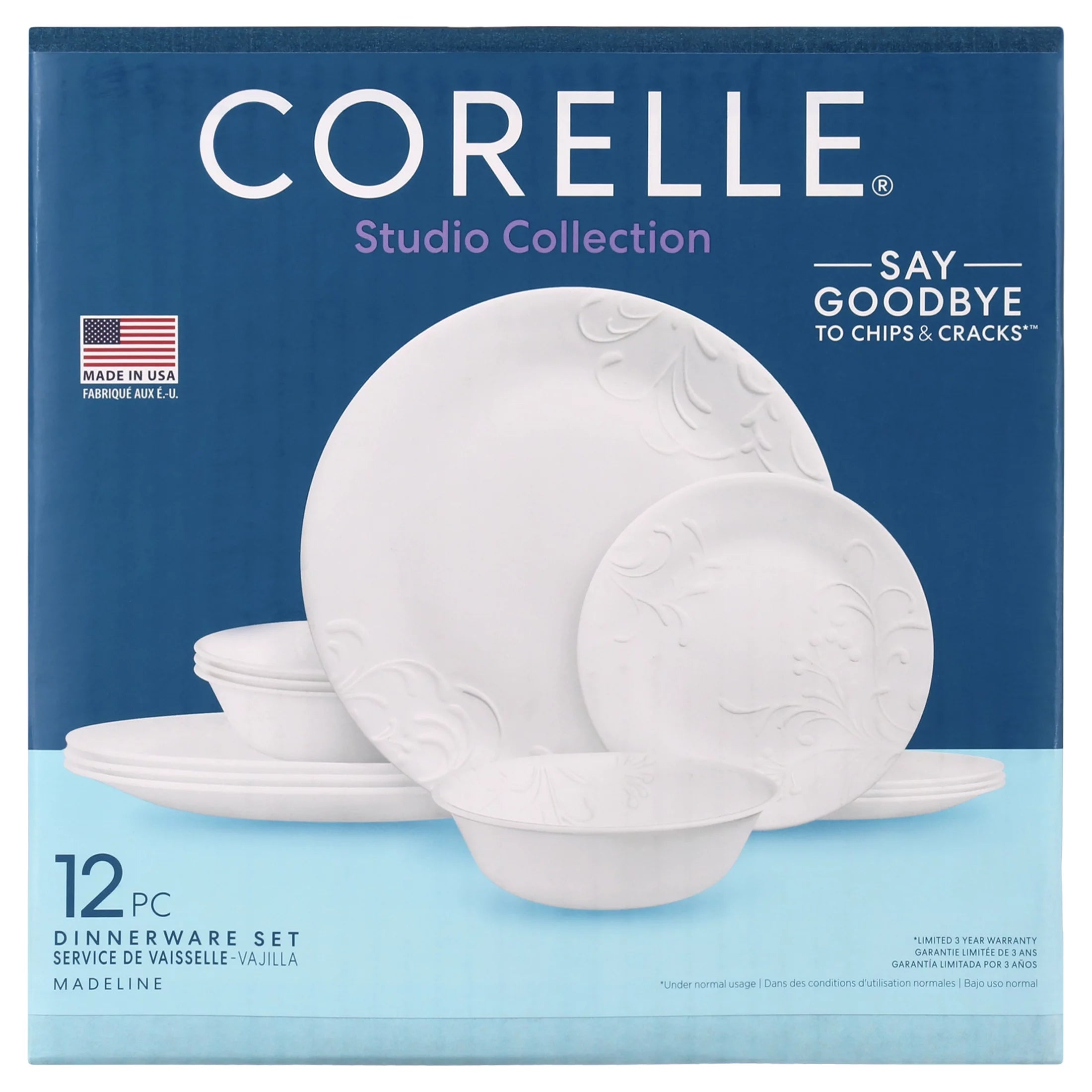 12 Piece White Dinnerware Set J532414