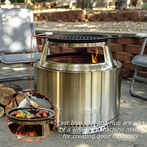 Cast Iron Grill Bundle for Smokeless Fire Pit with Stand and Ash Pan K505