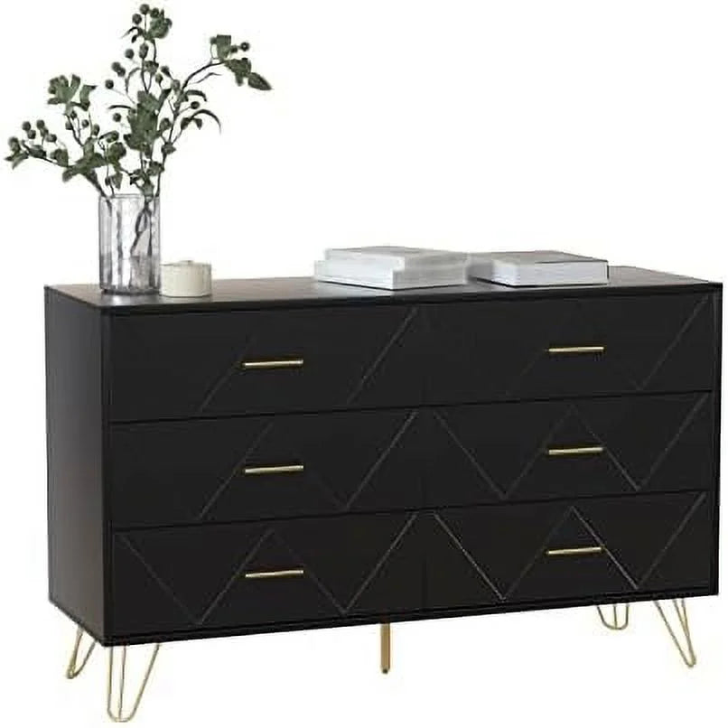 6 Drawer Dresser for Bedroom with Sturdy Frame C19291