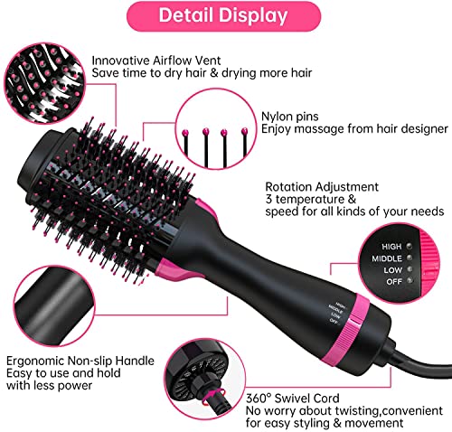 Hair Dryer Brush 2-in-1 Oval Barrel Hot Air Styler P5786