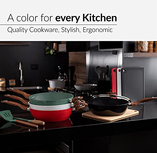 11" Deep Frypan 5 Qt Wok with Non-Stick Ceramic Coating X971