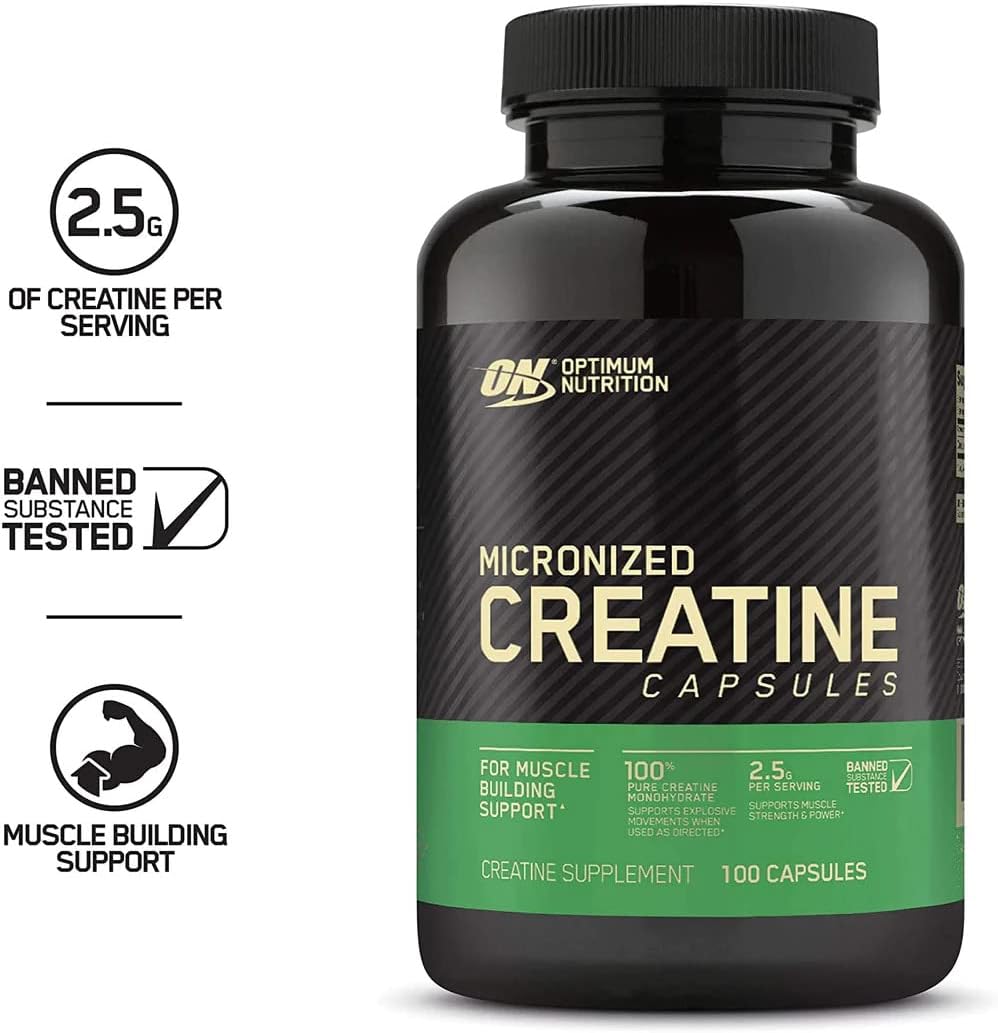 Micronized Creatine Monohydrate Capsules, 2.5g Per Serving, 100 Count I89292