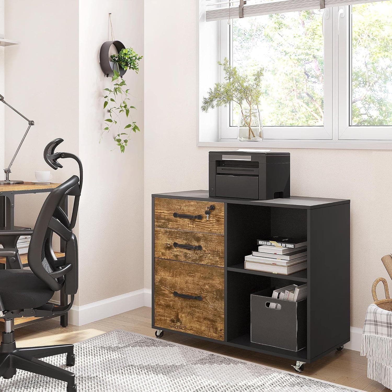 3 Drawer Lateral File Cabinet with Lock for Letter A4 Q625797