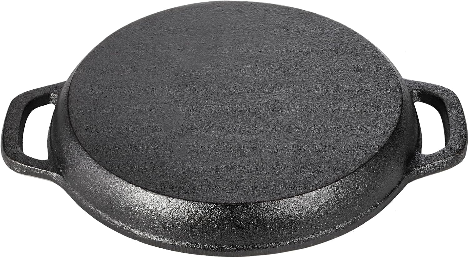 Cast Iron Wedge Pan, Non-Stick Round Corn Bread Skillet with Double Handles Z5023