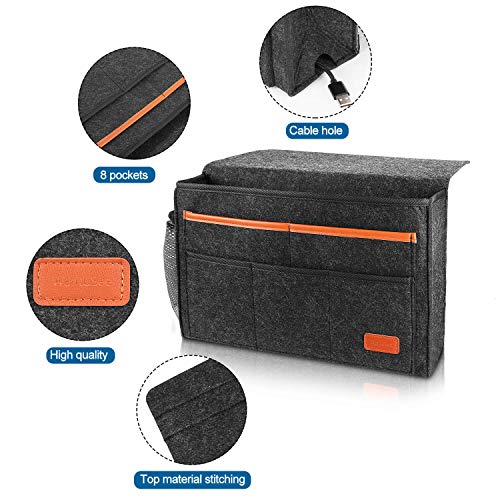 Bedside Caddy, Large Size with 8 Pockets for Bed Storage Organizer S628