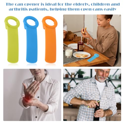 Jar Opener for Weak Hands Elderly Children, 3 Pack, 5.5 Inch, Blue Green Orange P242612