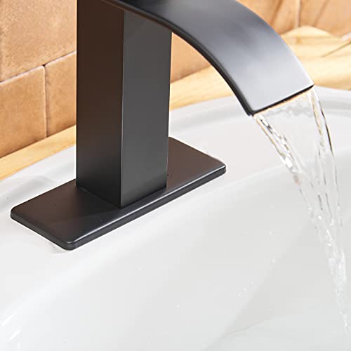 Modern Oil Rubbed Bronze Waterfall Bathroom Faucet with Pop Up Drain T38469
