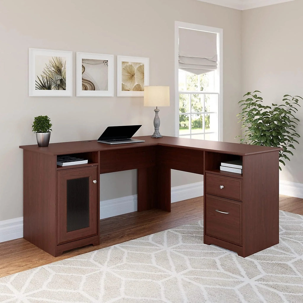 L Shaped Computer Desk with Drawers for Home Office Z486