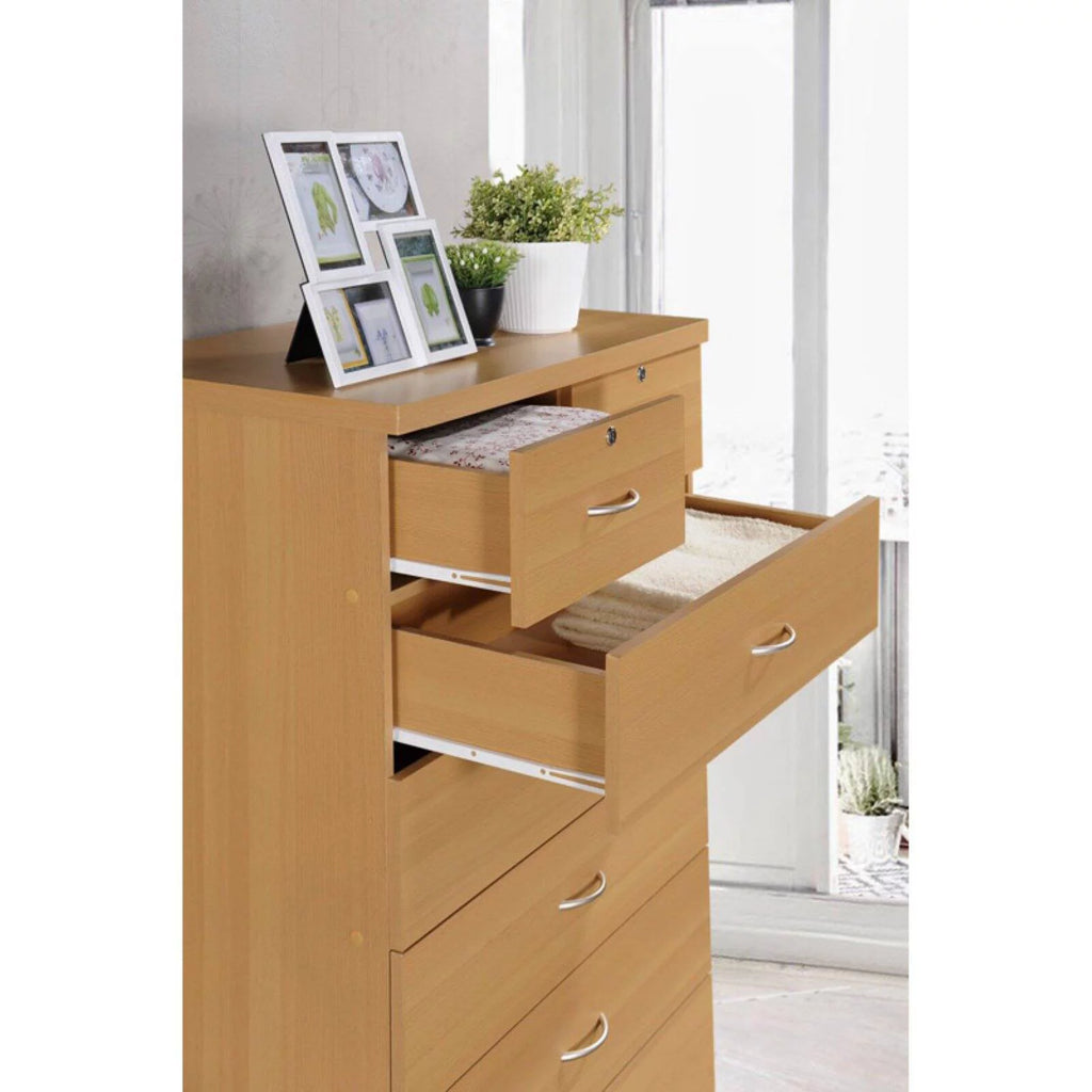 7 Drawer Wooden Dresser Chest with 2 Top Locks F569225