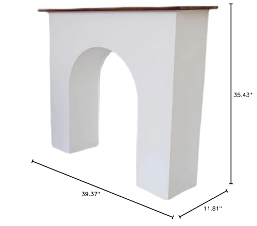 Modern Electric Fireplace Stove Mantel with Walnut Top L14807