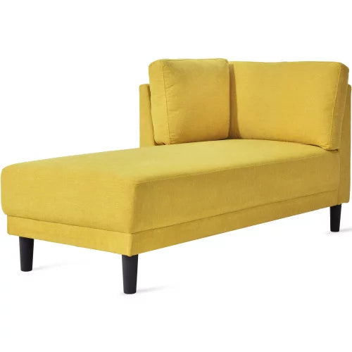 Yellow Chaise Lounge Chair with Arms for Living Room W991